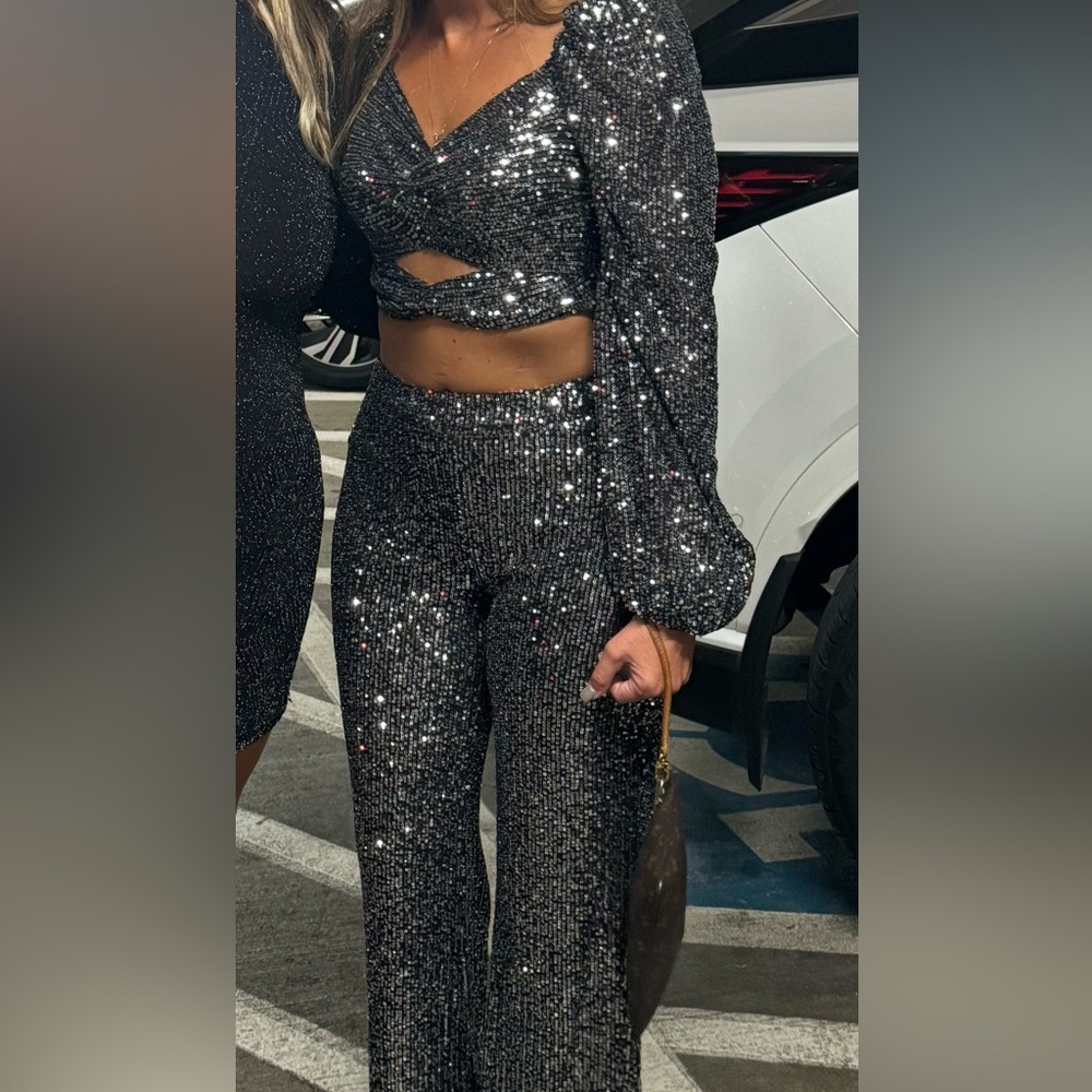 Sparkling Black/Silver Pantsuit